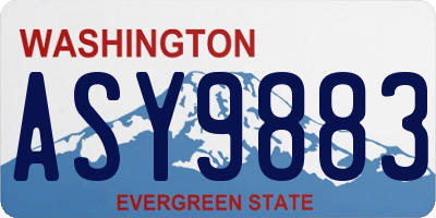 WA license plate ASY9883