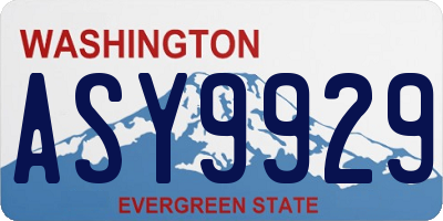 WA license plate ASY9929