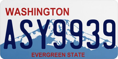 WA license plate ASY9939