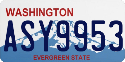 WA license plate ASY9953