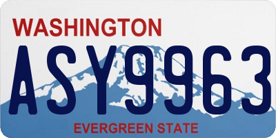 WA license plate ASY9963