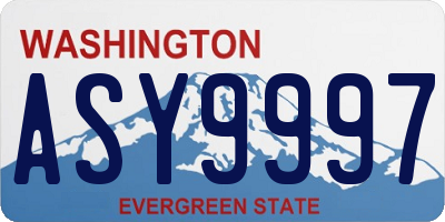 WA license plate ASY9997