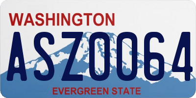 WA license plate ASZ0064