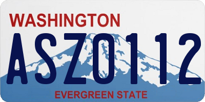 WA license plate ASZ0112
