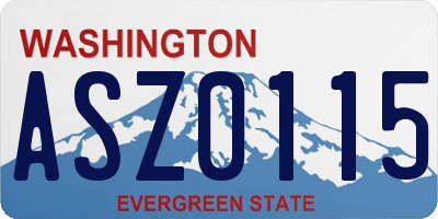 WA license plate ASZ0115