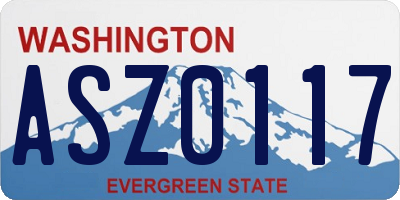 WA license plate ASZ0117
