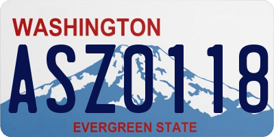 WA license plate ASZ0118