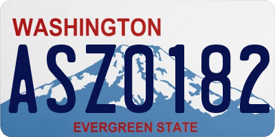 WA license plate ASZ0182