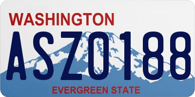 WA license plate ASZ0188