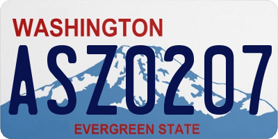 WA license plate ASZ0207