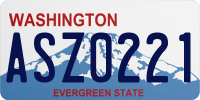 WA license plate ASZ0221