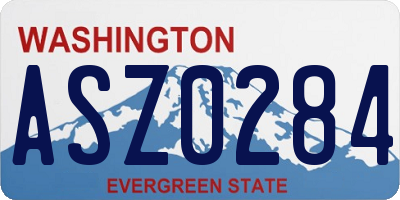 WA license plate ASZ0284