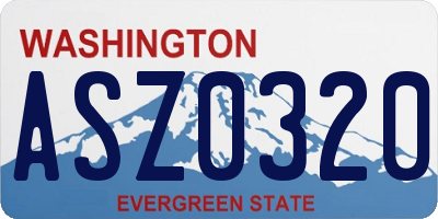 WA license plate ASZ0320