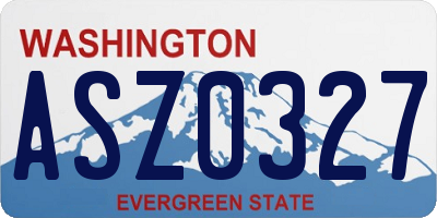 WA license plate ASZ0327