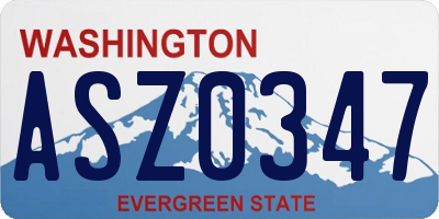 WA license plate ASZ0347