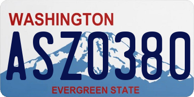 WA license plate ASZ0380