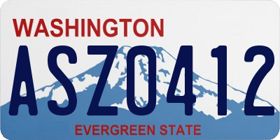 WA license plate ASZ0412