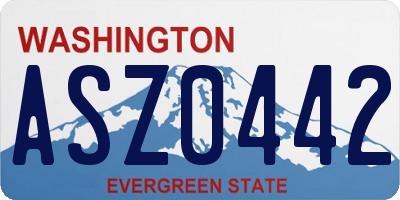 WA license plate ASZ0442