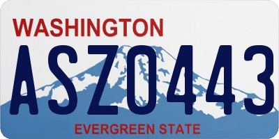 WA license plate ASZ0443