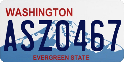 WA license plate ASZ0467