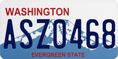 WA license plate ASZ0468