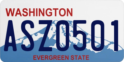 WA license plate ASZ0501