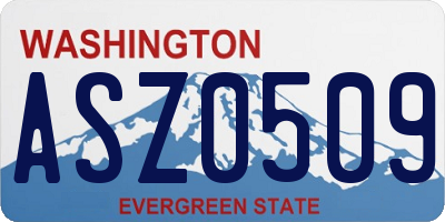 WA license plate ASZ0509