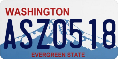 WA license plate ASZ0518