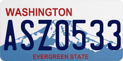 WA license plate ASZ0533