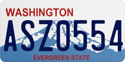 WA license plate ASZ0554