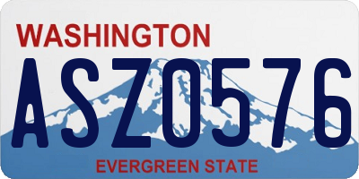 WA license plate ASZ0576