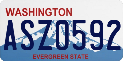 WA license plate ASZ0592
