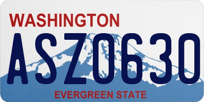 WA license plate ASZ0630