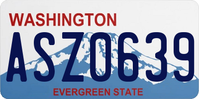 WA license plate ASZ0639