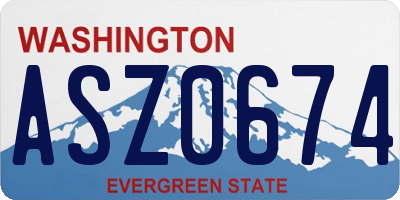 WA license plate ASZ0674