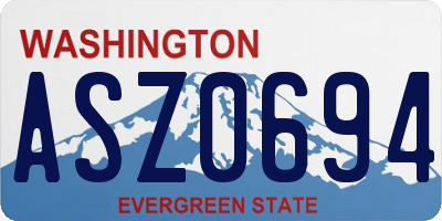 WA license plate ASZ0694