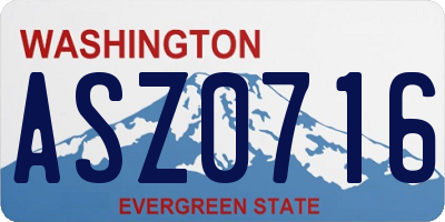 WA license plate ASZ0716