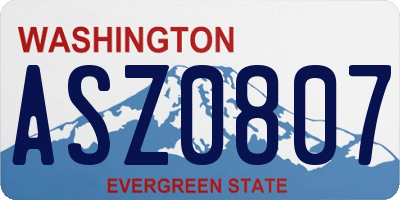 WA license plate ASZ0807