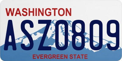 WA license plate ASZ0809