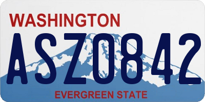 WA license plate ASZ0842