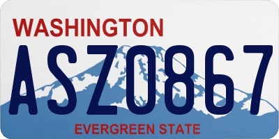 WA license plate ASZ0867