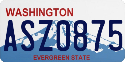 WA license plate ASZ0875