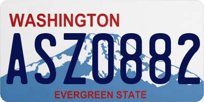 WA license plate ASZ0882