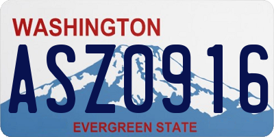 WA license plate ASZ0916