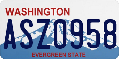 WA license plate ASZ0958