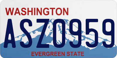 WA license plate ASZ0959