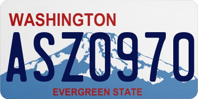 WA license plate ASZ0970