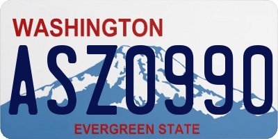 WA license plate ASZ0990