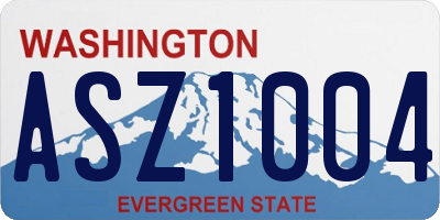 WA license plate ASZ1004