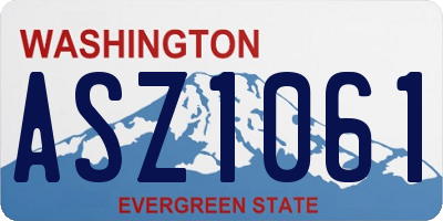 WA license plate ASZ1061